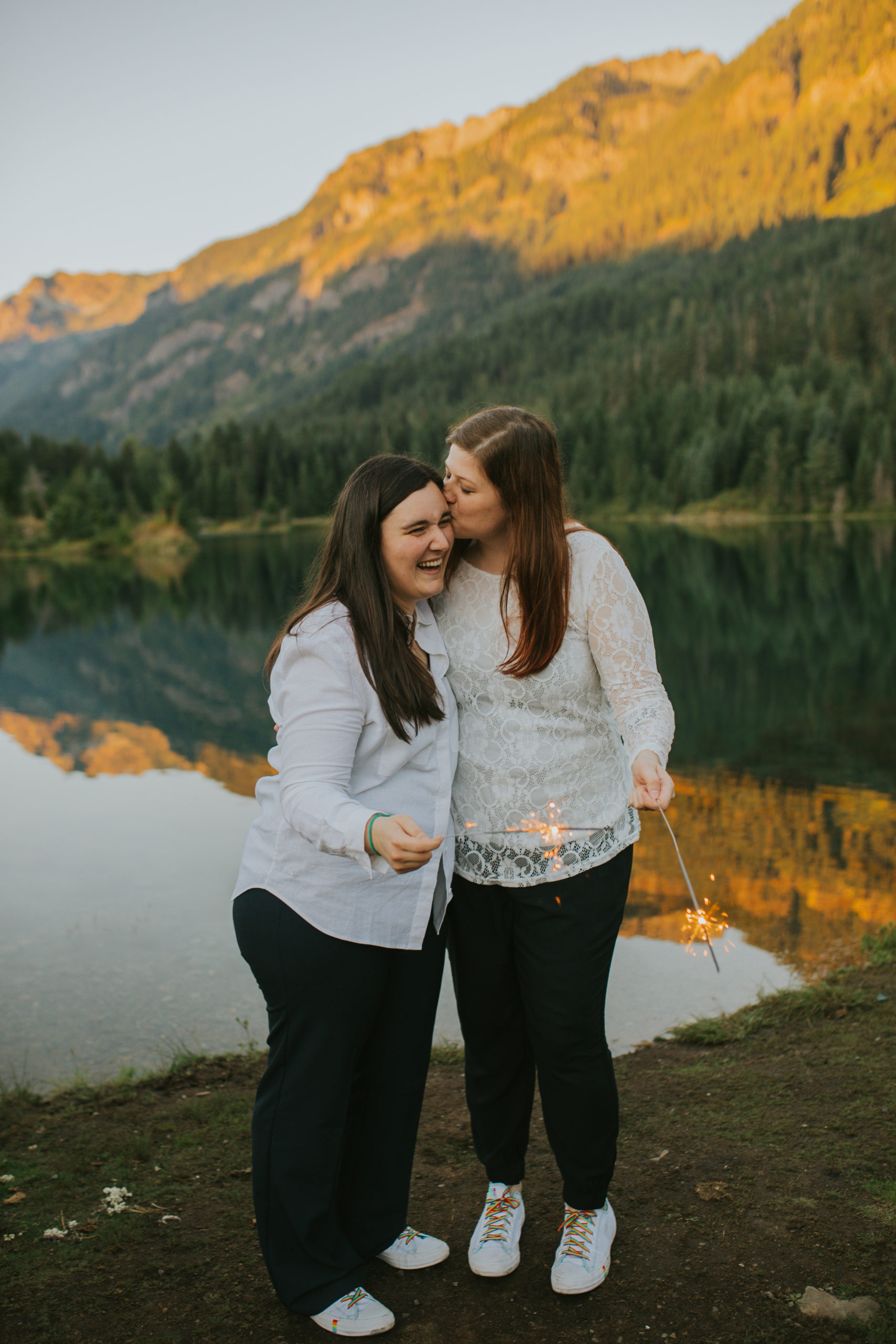Queer couple eloping in Washington State
