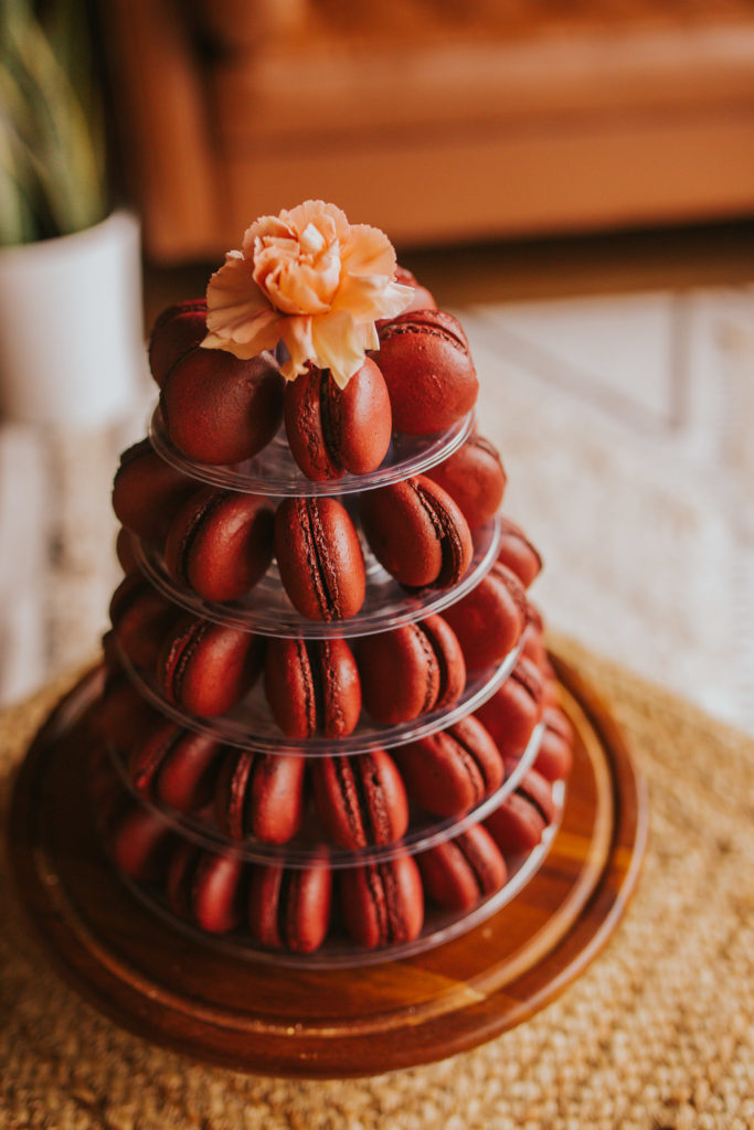 colorful macarons for a washington state elopement